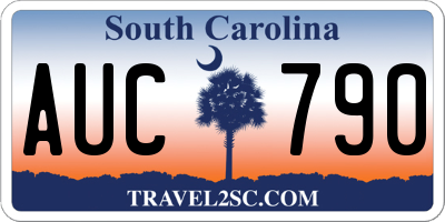 SC license plate AUC790