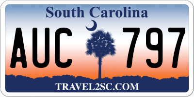 SC license plate AUC797