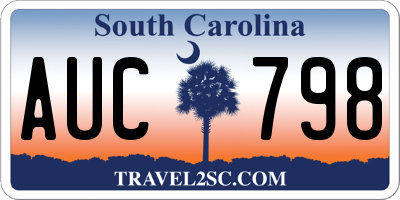 SC license plate AUC798