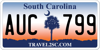 SC license plate AUC799