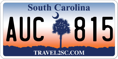 SC license plate AUC815