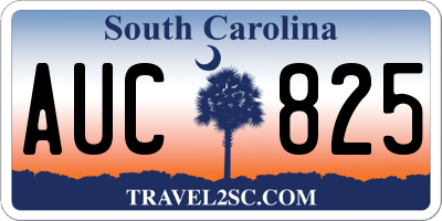 SC license plate AUC825
