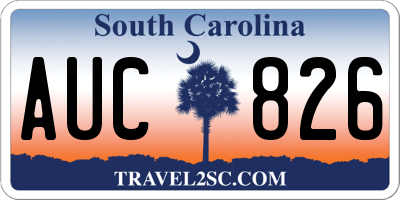 SC license plate AUC826