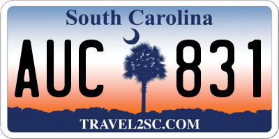 SC license plate AUC831