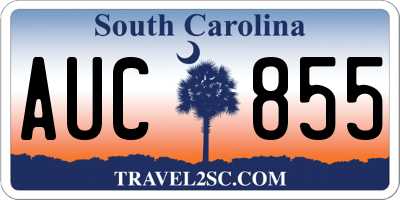 SC license plate AUC855