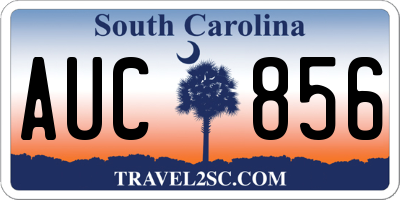 SC license plate AUC856
