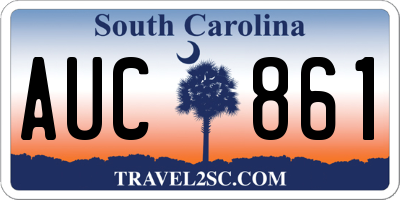 SC license plate AUC861