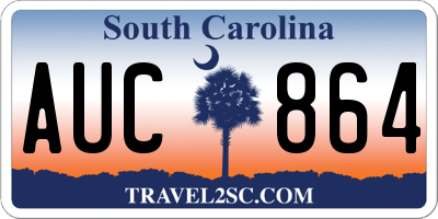 SC license plate AUC864