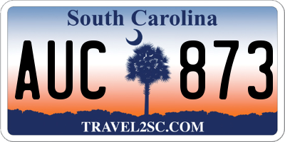 SC license plate AUC873