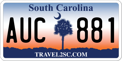 SC license plate AUC881