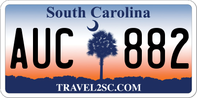 SC license plate AUC882