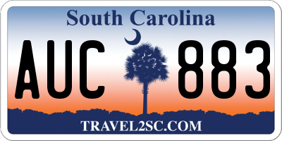 SC license plate AUC883