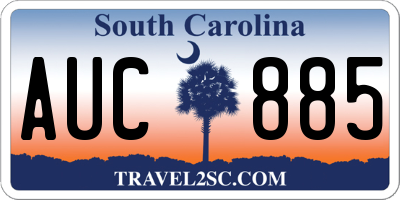 SC license plate AUC885