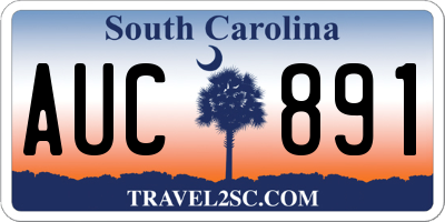 SC license plate AUC891