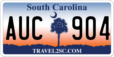 SC license plate AUC904