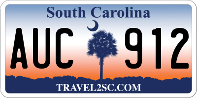 SC license plate AUC912