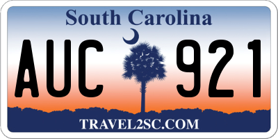 SC license plate AUC921