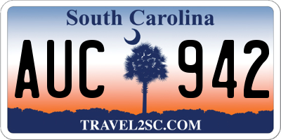 SC license plate AUC942
