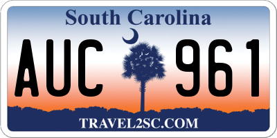 SC license plate AUC961