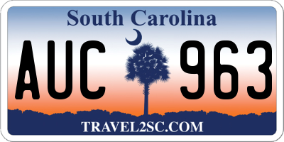 SC license plate AUC963