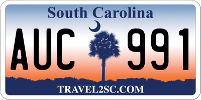 SC license plate AUC991