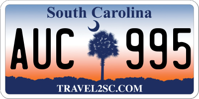 SC license plate AUC995