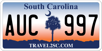 SC license plate AUC997