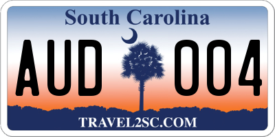 SC license plate AUD004