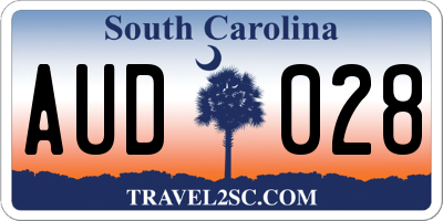 SC license plate AUD028