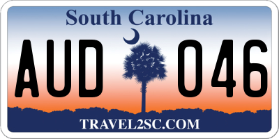 SC license plate AUD046