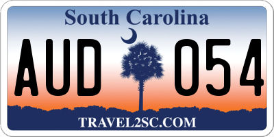 SC license plate AUD054