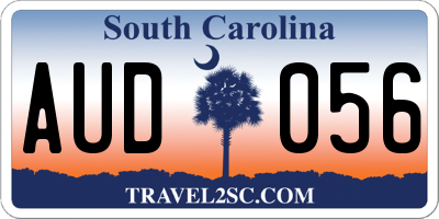 SC license plate AUD056