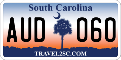 SC license plate AUD060