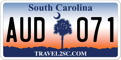 SC license plate AUD071