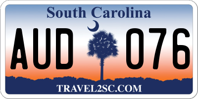 SC license plate AUD076
