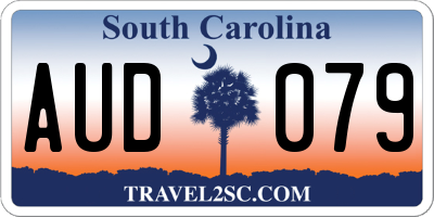 SC license plate AUD079