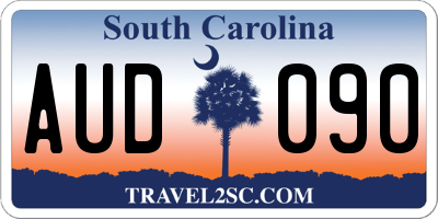 SC license plate AUD090