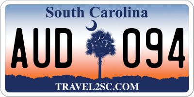 SC license plate AUD094