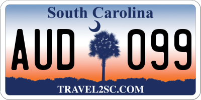 SC license plate AUD099