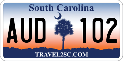 SC license plate AUD102