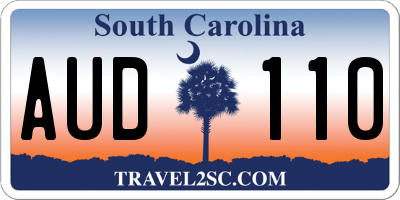 SC license plate AUD110