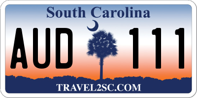 SC license plate AUD111