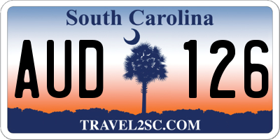 SC license plate AUD126