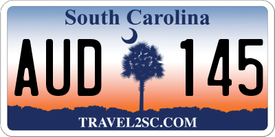 SC license plate AUD145