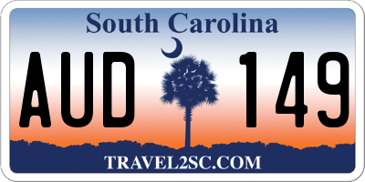 SC license plate AUD149
