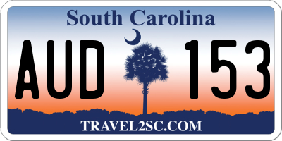 SC license plate AUD153