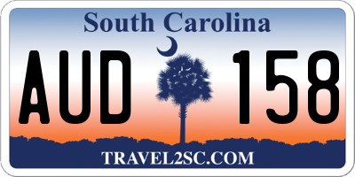 SC license plate AUD158