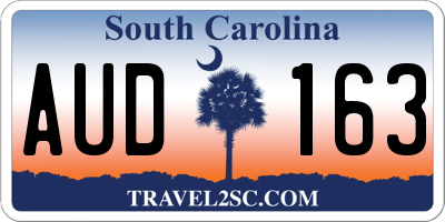 SC license plate AUD163