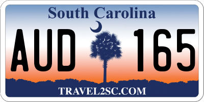 SC license plate AUD165