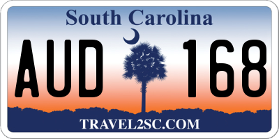 SC license plate AUD168